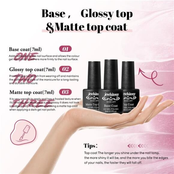 45PCS Gel Nail Polish Kit with U V Light 120W LED Nail Lamp 40 Colors - Picture 7 of 8